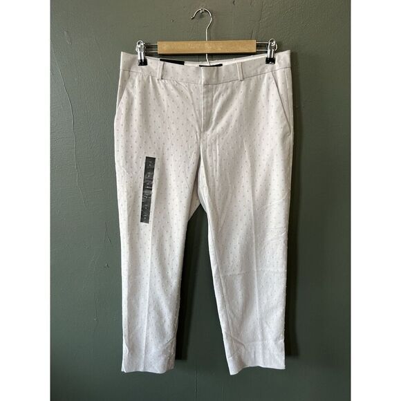 Banana Republic Womens Avery Fit Gray Polka Dot Dress Pants Size 6 x 25 - Picture 1 of 3